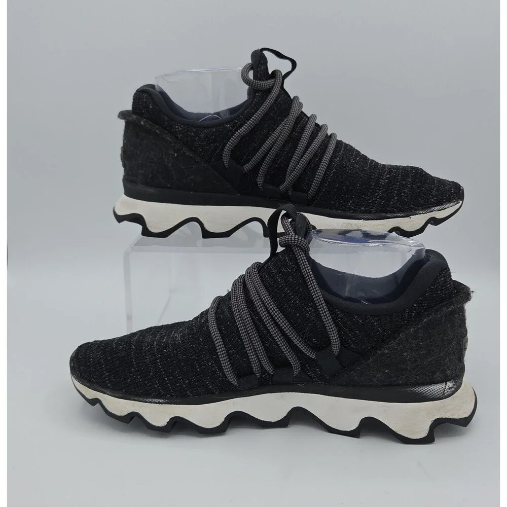 SOREL Kinetic Lace Sneakers Womens 7.5 Black Heather Knit Walking Shoes NL3227
